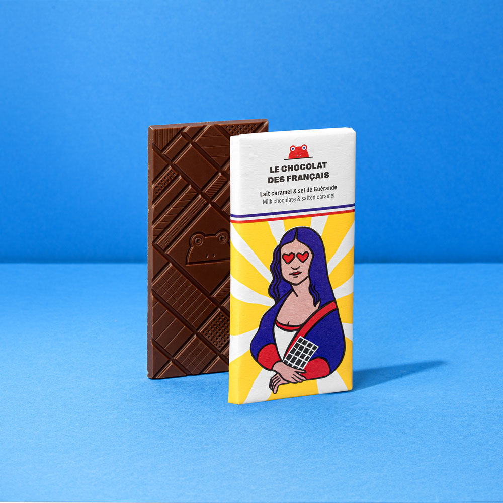Milk chocolate bar with caramel and Guérande salt - 70g