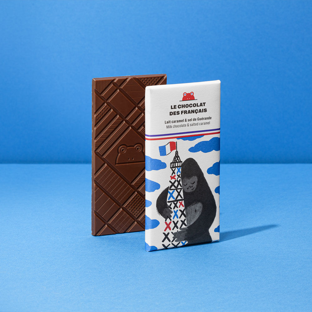 Milk chocolate bar with caramel and Guérande salt - 70g