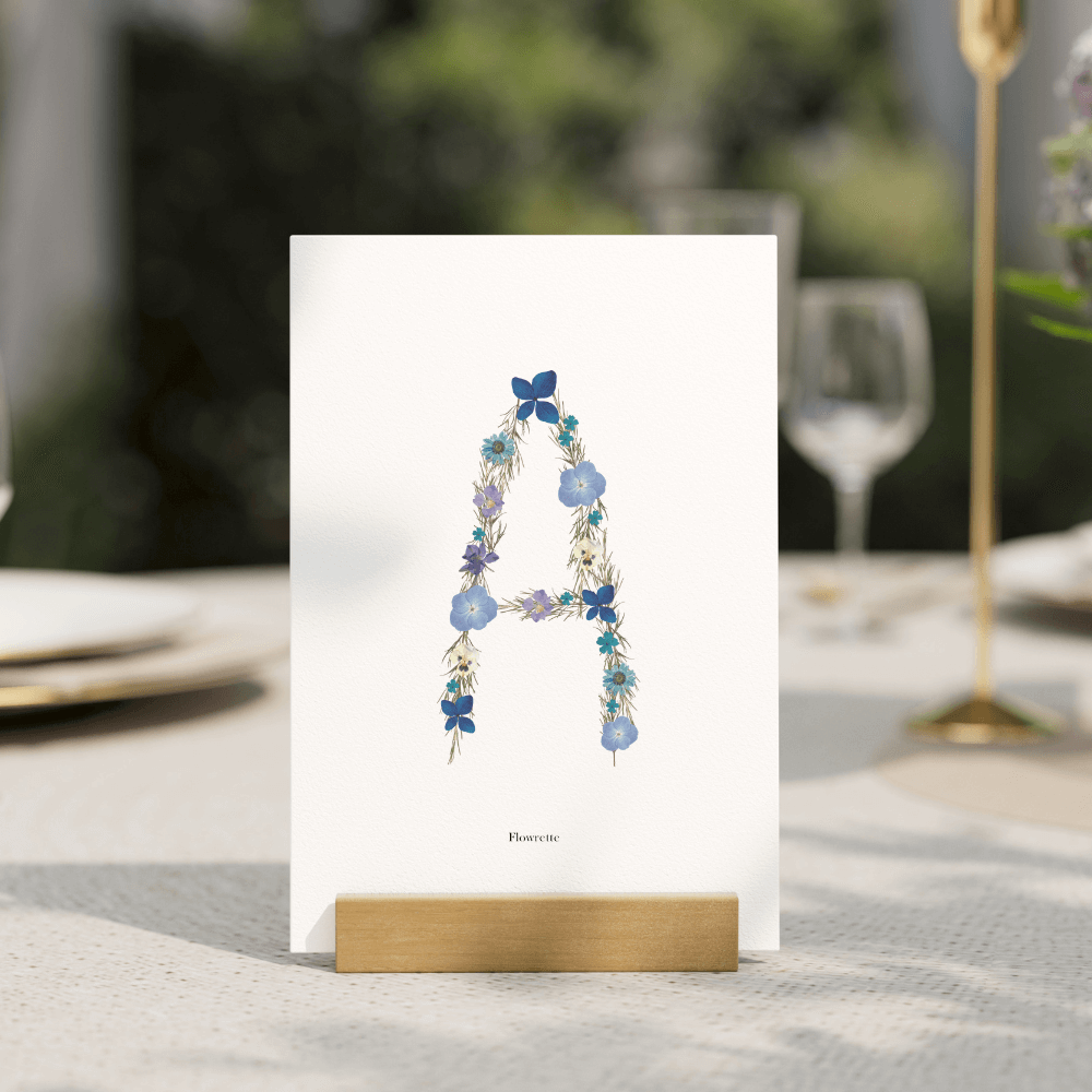 Affiche A5 herbier lettre bleu
