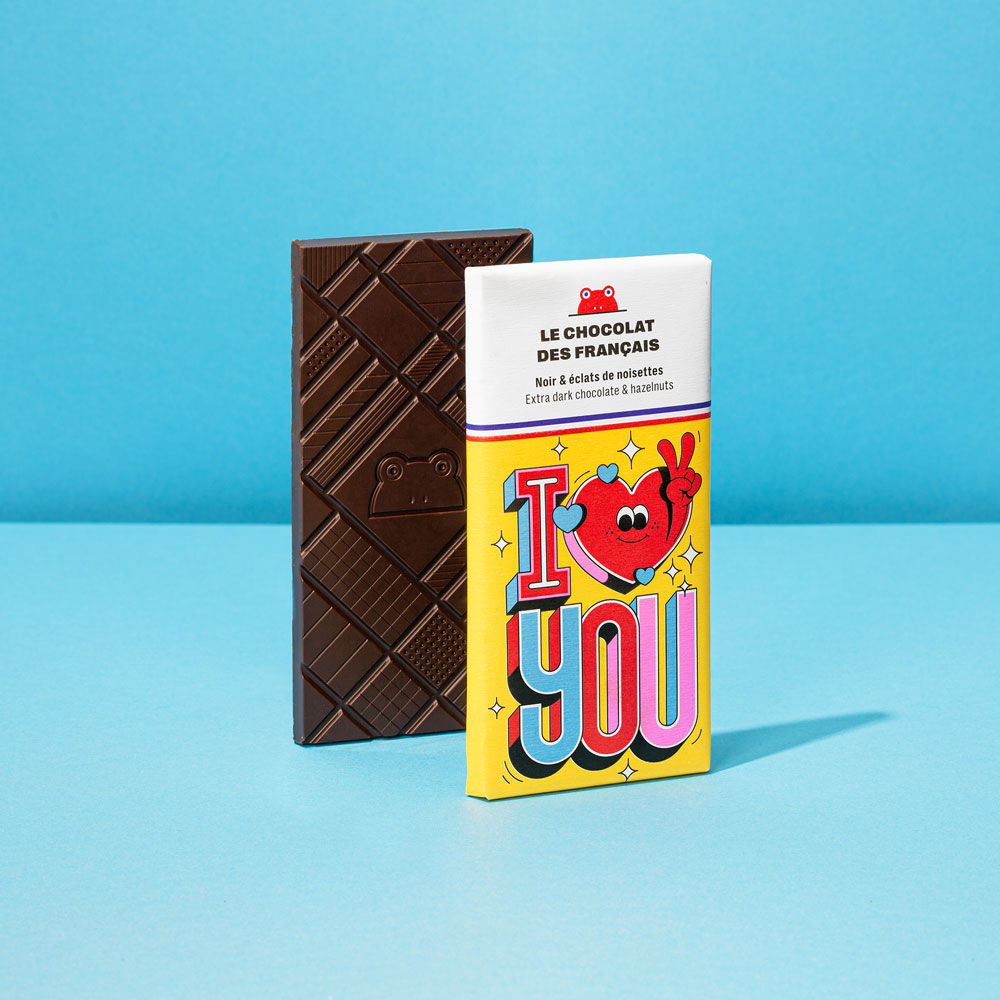 Dark chocolate bar 71% & hazelnut pieces - 70g