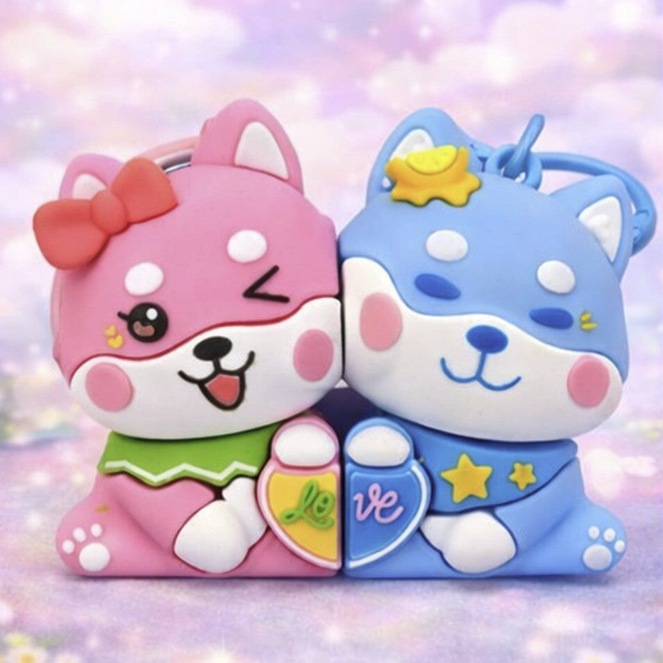 Porte-clés duo Chien Shiba aimantés – À partager