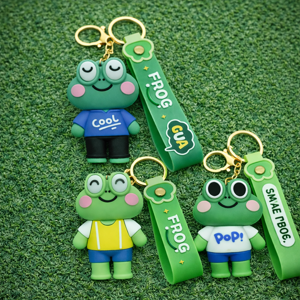 Porte-clés grenouille Frog Gua avec lanière