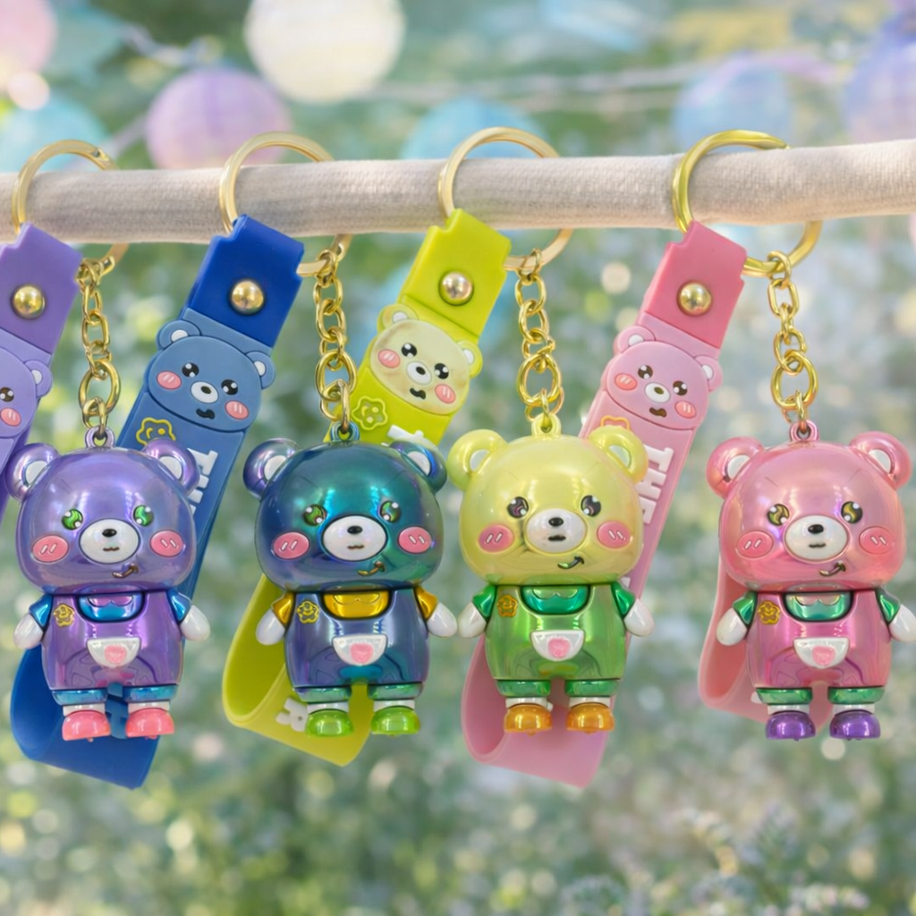 Porte-clés ourson The Bear brillant avec lanière