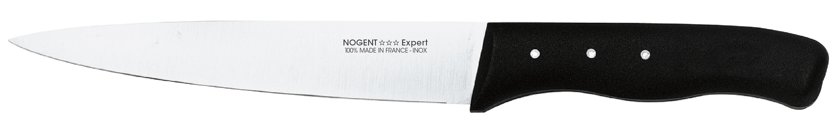 Kitchen Knife - 17 cm Blade, 4 Serrations per mm - Black - On Card | Expert Affidenté ® | NOGENT ***