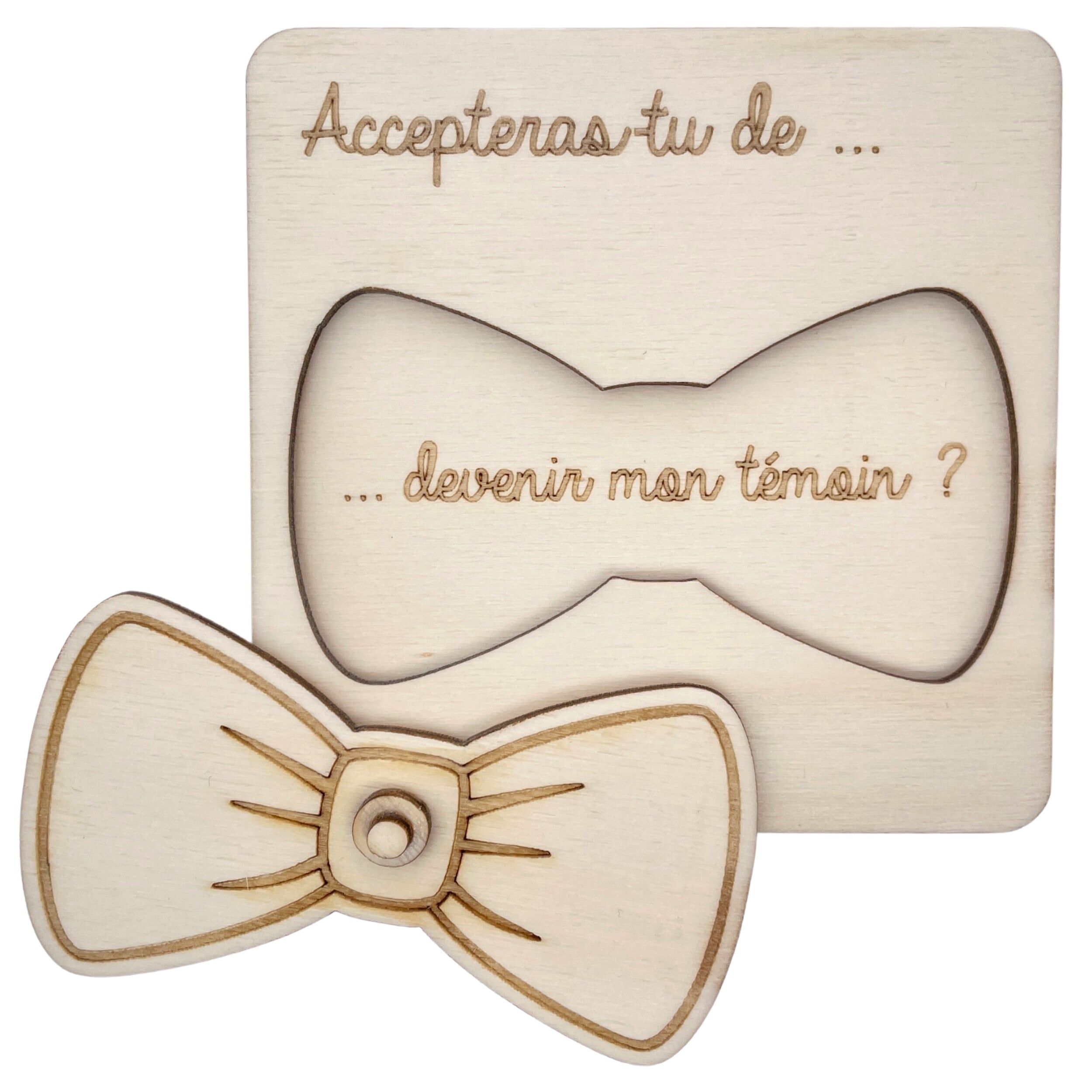 Wooden best man proposal card – Bow tie – Will you be my super best man?– Witness gift – Wedding gift
