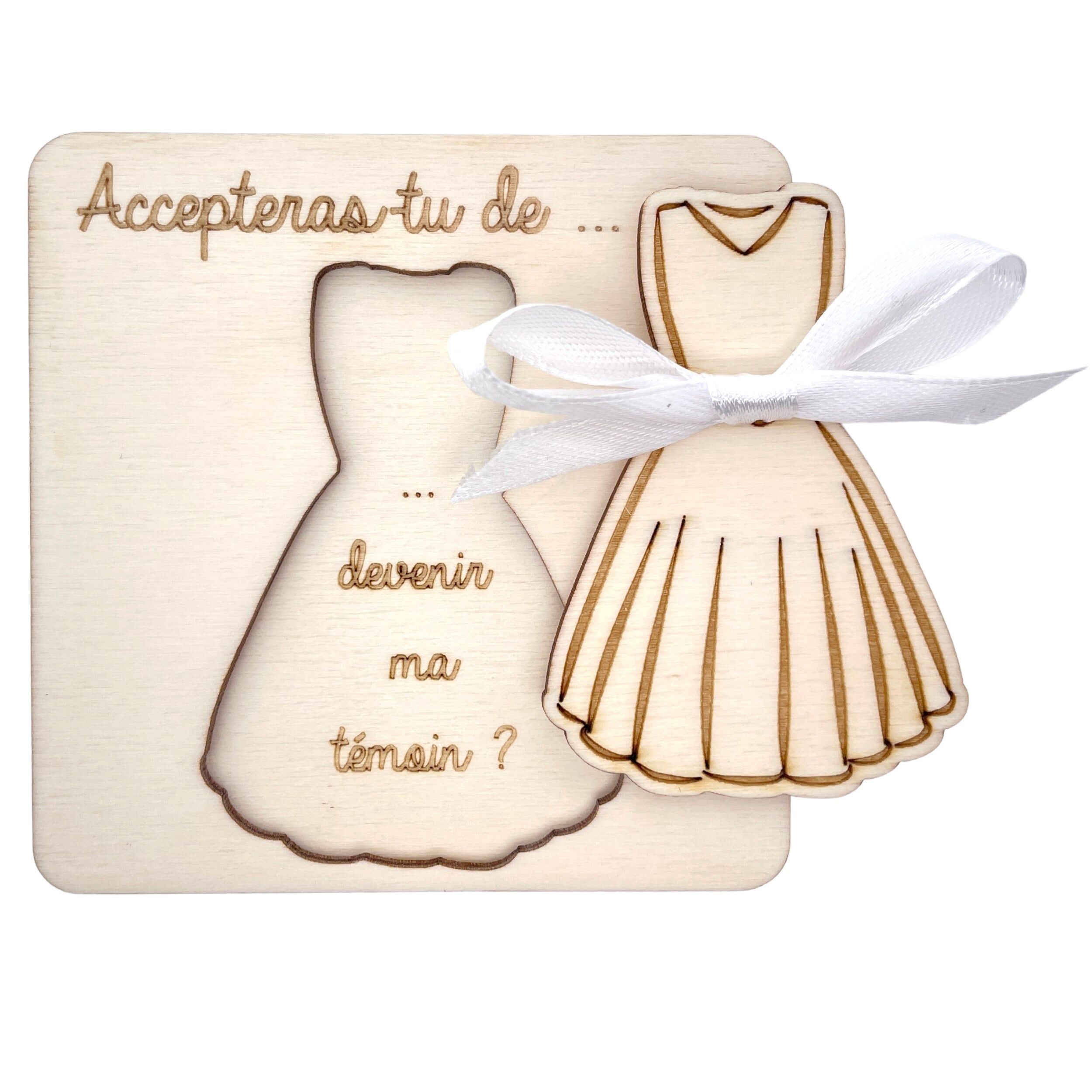 Wooden bridesmaid proposal card – Dress – Will you be my super bridesmaid?– Witness gift – Wedding gift