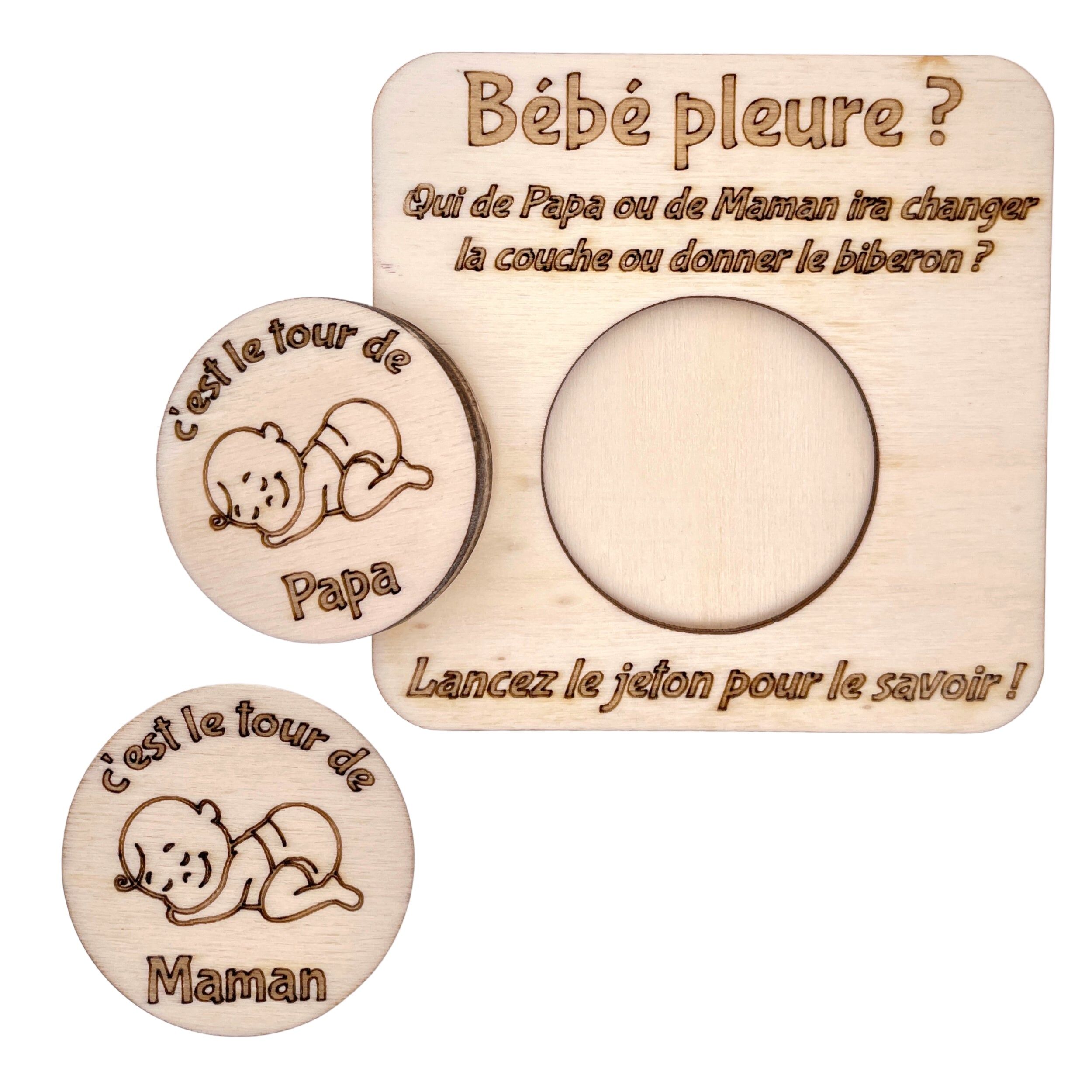 Wooden decision token card – Who will be chosen, Dad or Mom?– Gift for expectant parents – gift for parents – gift for expectant parents – baby shower gift – birth announcement gift