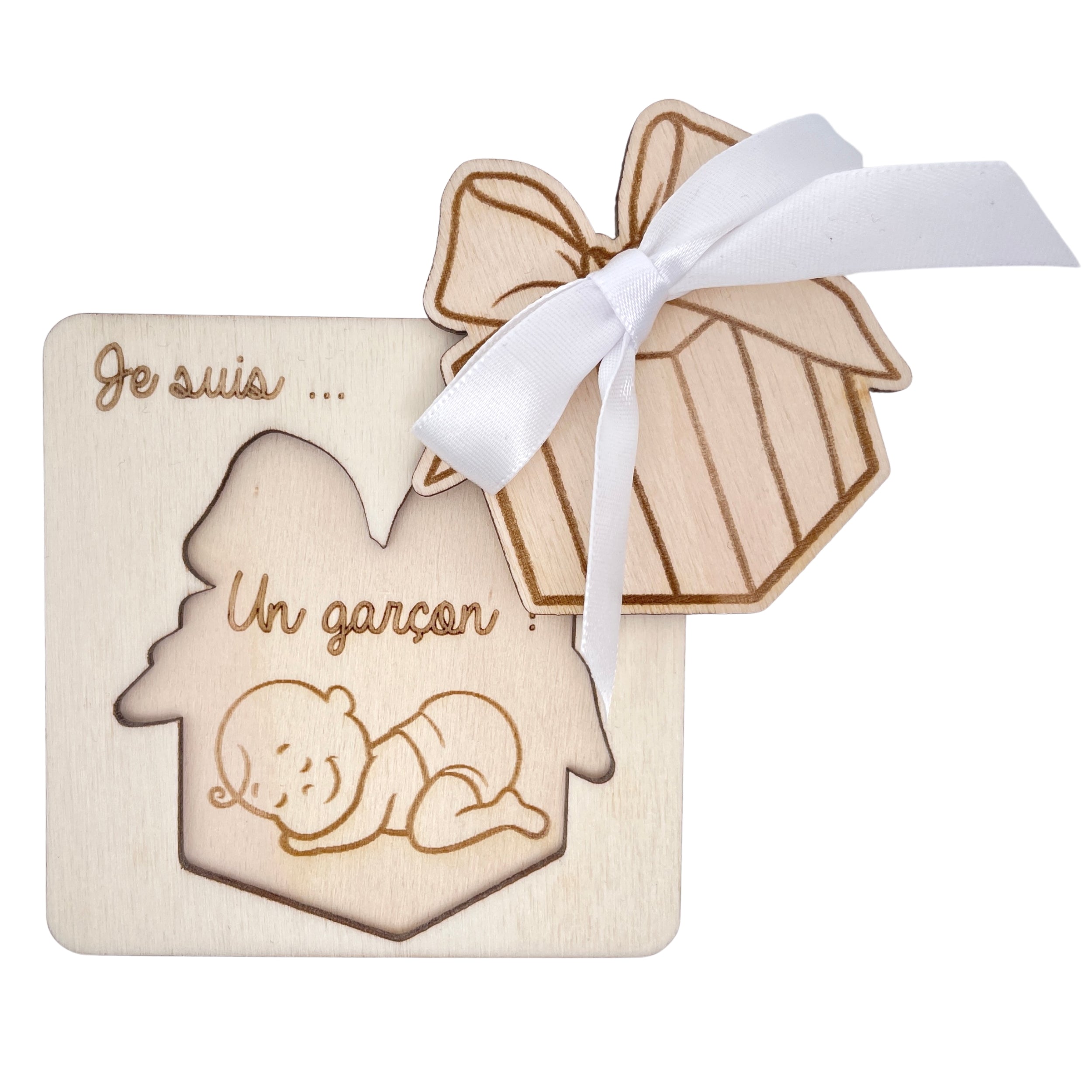 Wooden pregnancy/birth/gender announcement card – Boy – I am a Boy!– birth announcement gift – pregnancy announcement gift