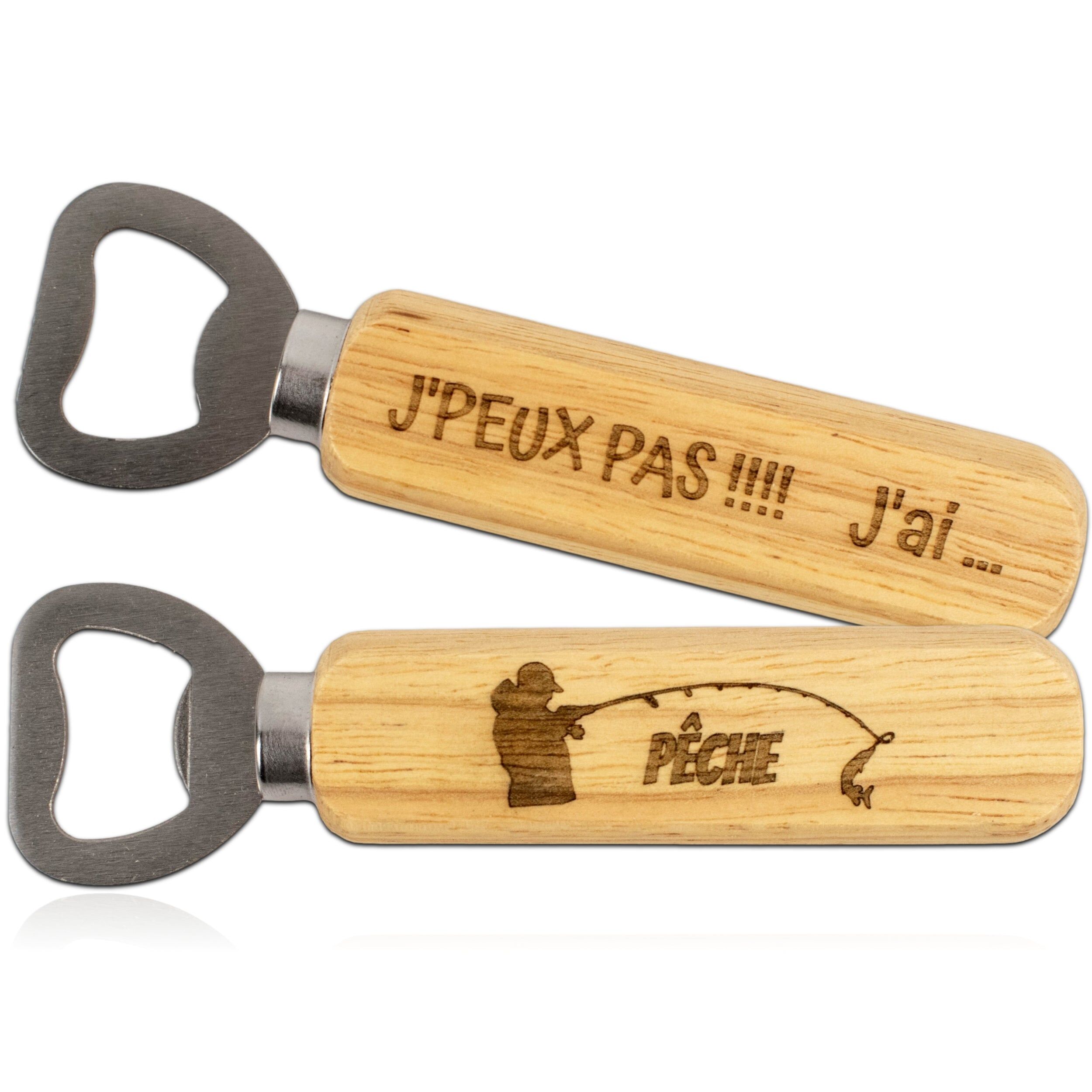 Wooden-handled bottle opener – I can't, I'm fishing!– fisherman's gift – Christmas gift – birthday gift