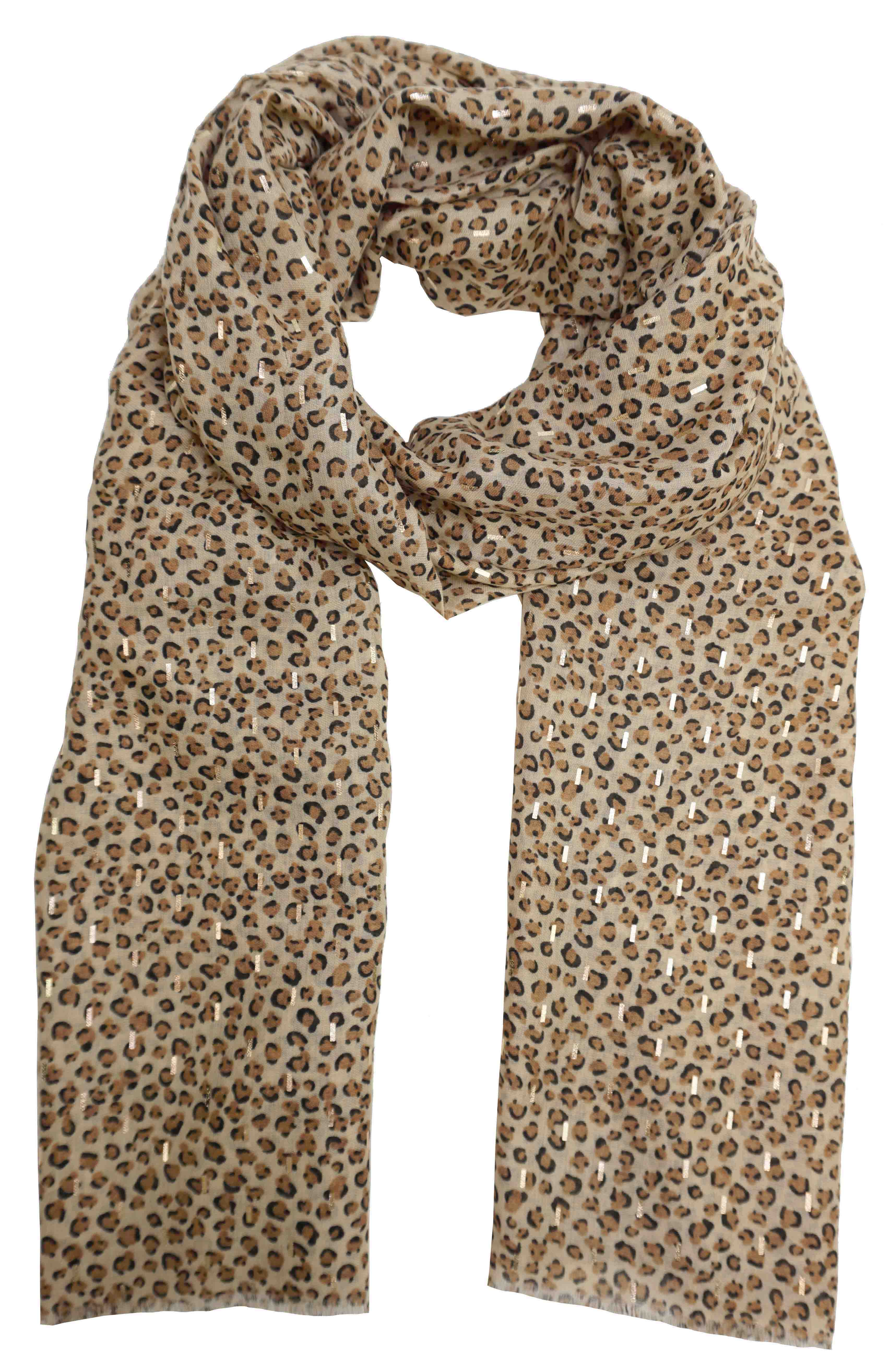 Gold Leopard Print Scarf YF6678