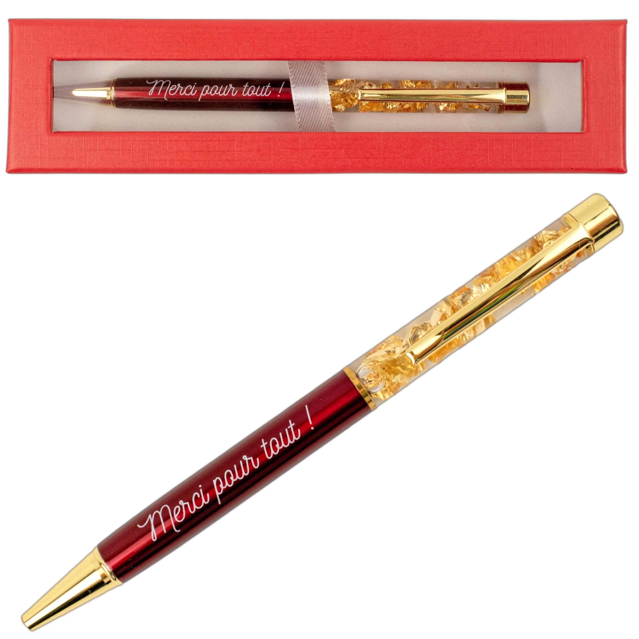 Ballpoint pen with gold leaves – Thank you for everything!– end-of-school-year gift – Christmas gift