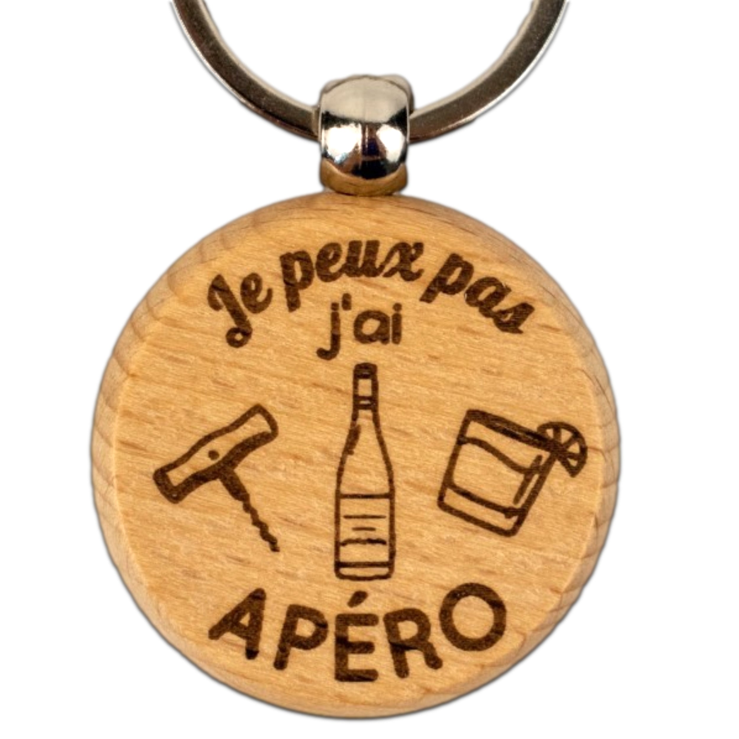Round wooden keychain – I can't, I have drinks – Christmas gift – birthday gift