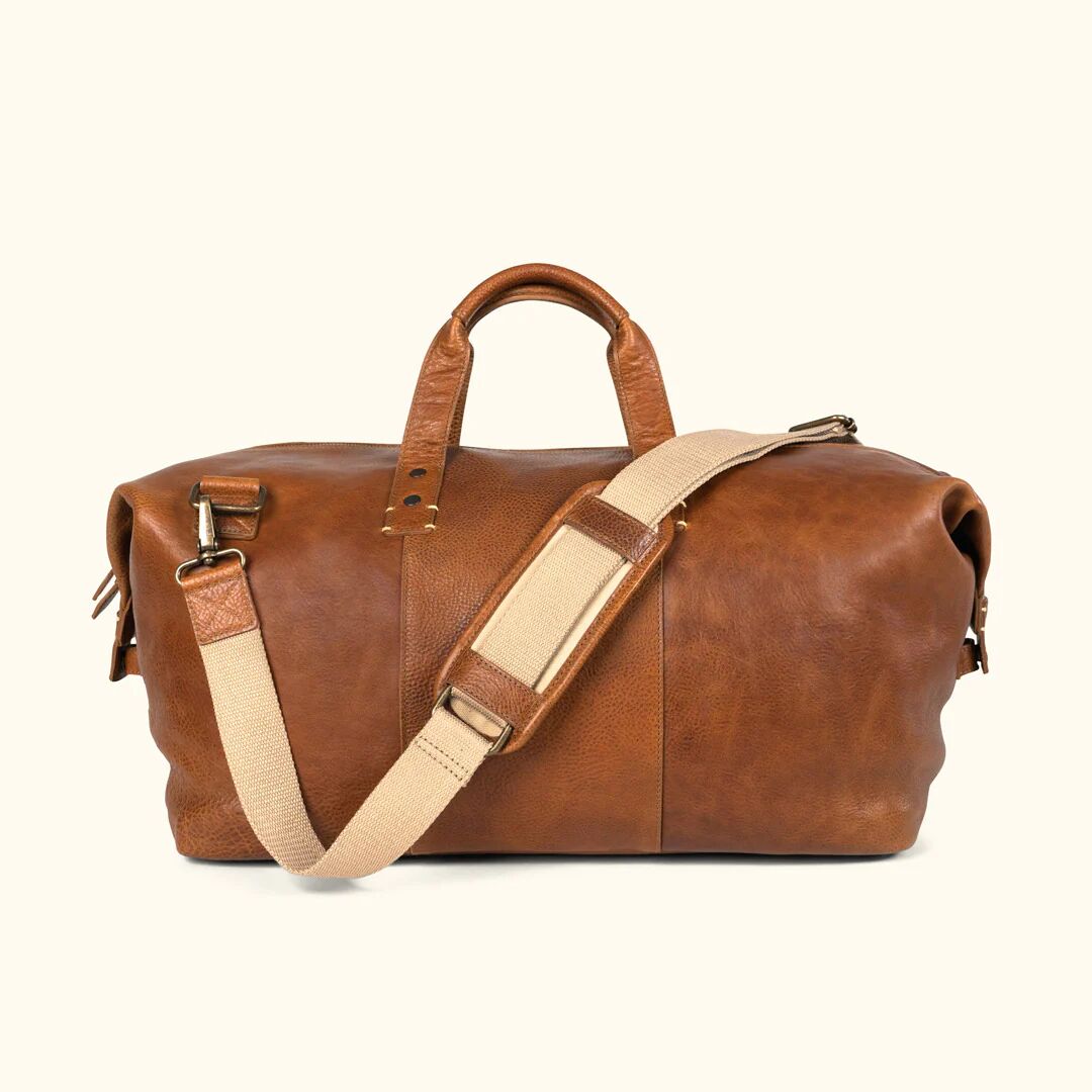 Borsa da viaggio/borsone da weekend in pelle, realizzata a mano, da 22 pollici.
