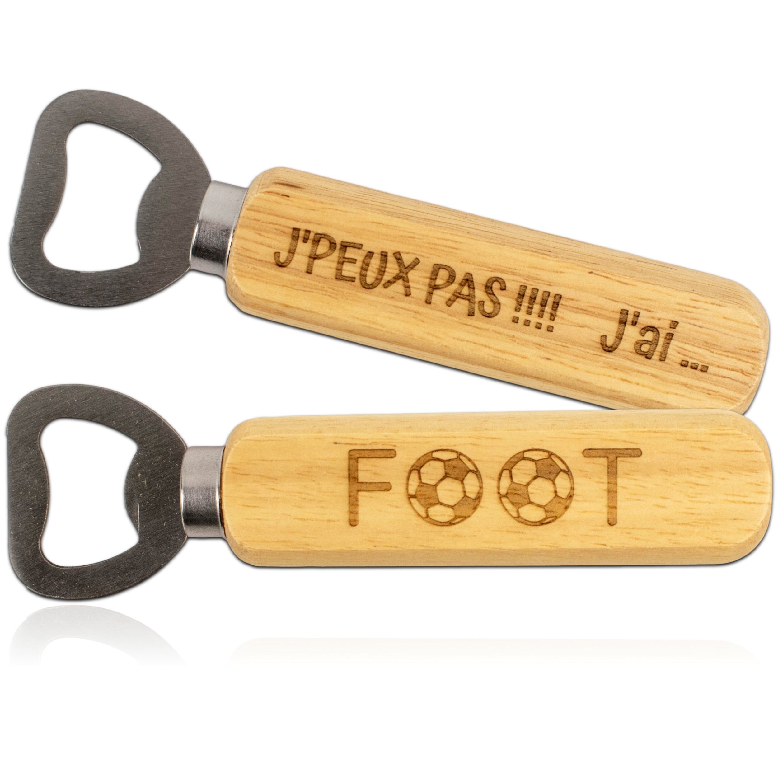 Wooden-handled bottle opener – I can't, I have football!– fan gift – player gift – Christmas gift – birthday gift
