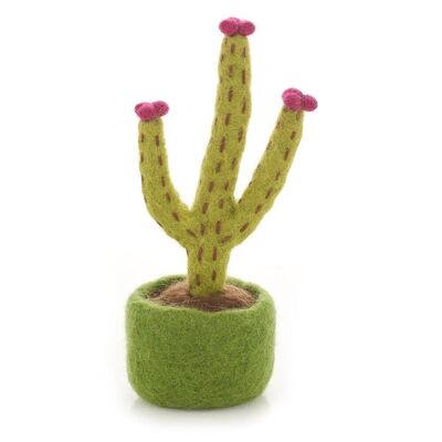 Fatto a mano feltro biodegradabile fioritura riccio cactus finta decorazione vegetale in miniatura