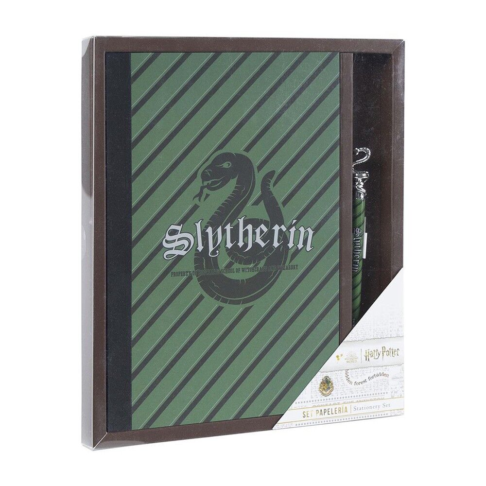 Set de Papeterie Harry Potter Maison Poudlard - Cahier et Stylo Emblème Déclinaisons:SERPENTARD