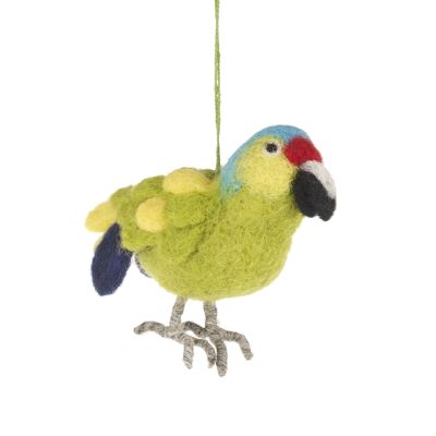 Handmade Needle Felted Paco the Parrot Fair trade Hanging Decoration