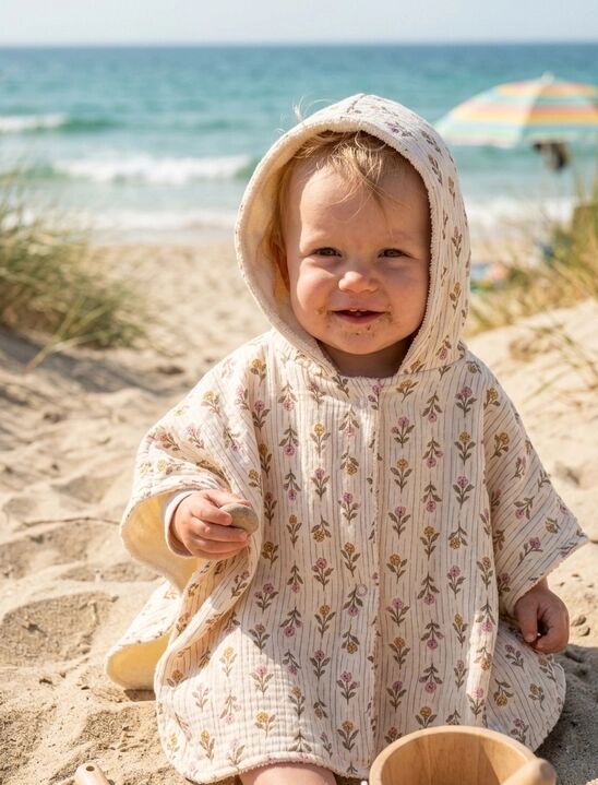 Poncho de playa "Jardín Secreto"