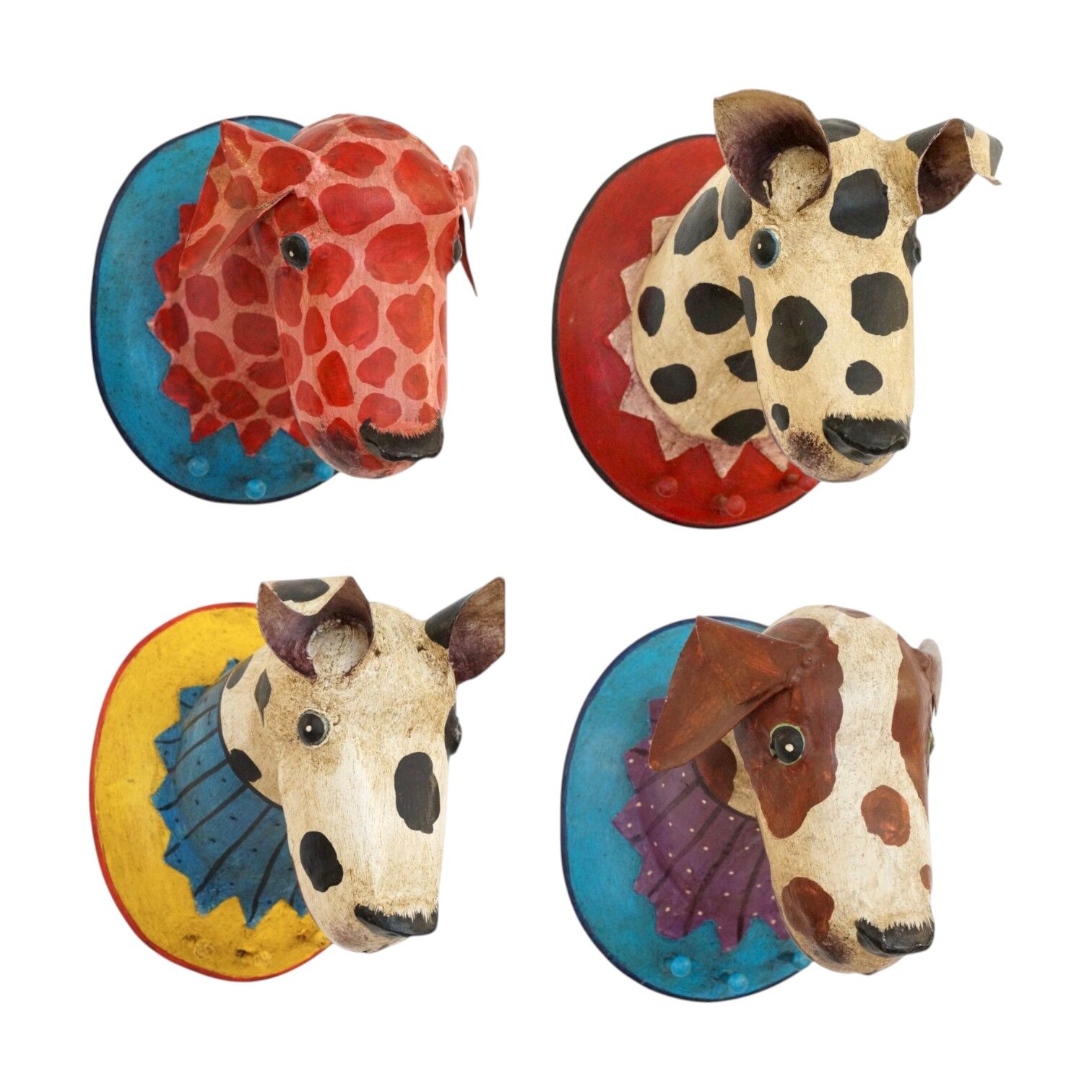 Set mit 4 Metall-Kleiderhaken in Hundekopfform Nr. 2