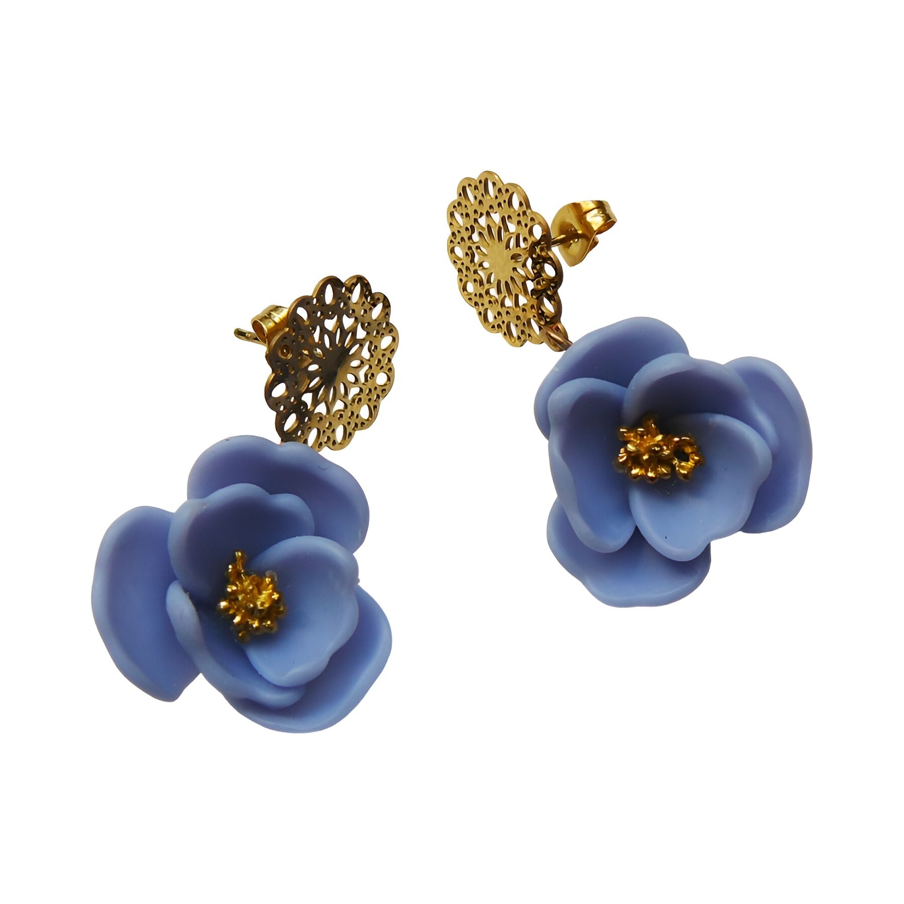 Light blue Viridiana flower earrings