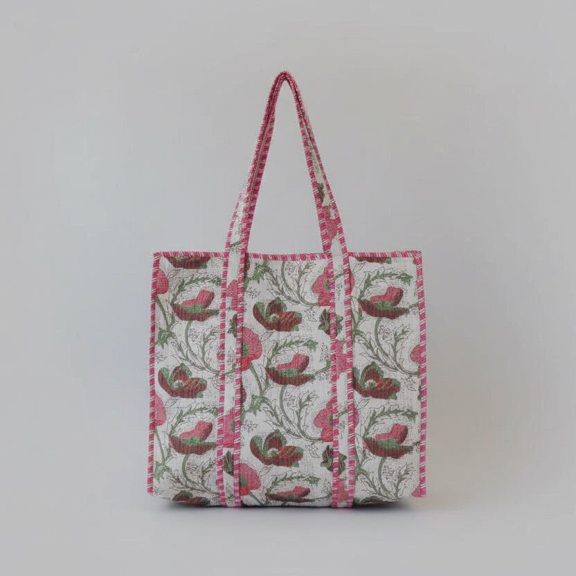Cotton Quilted Tote Bags - Floral