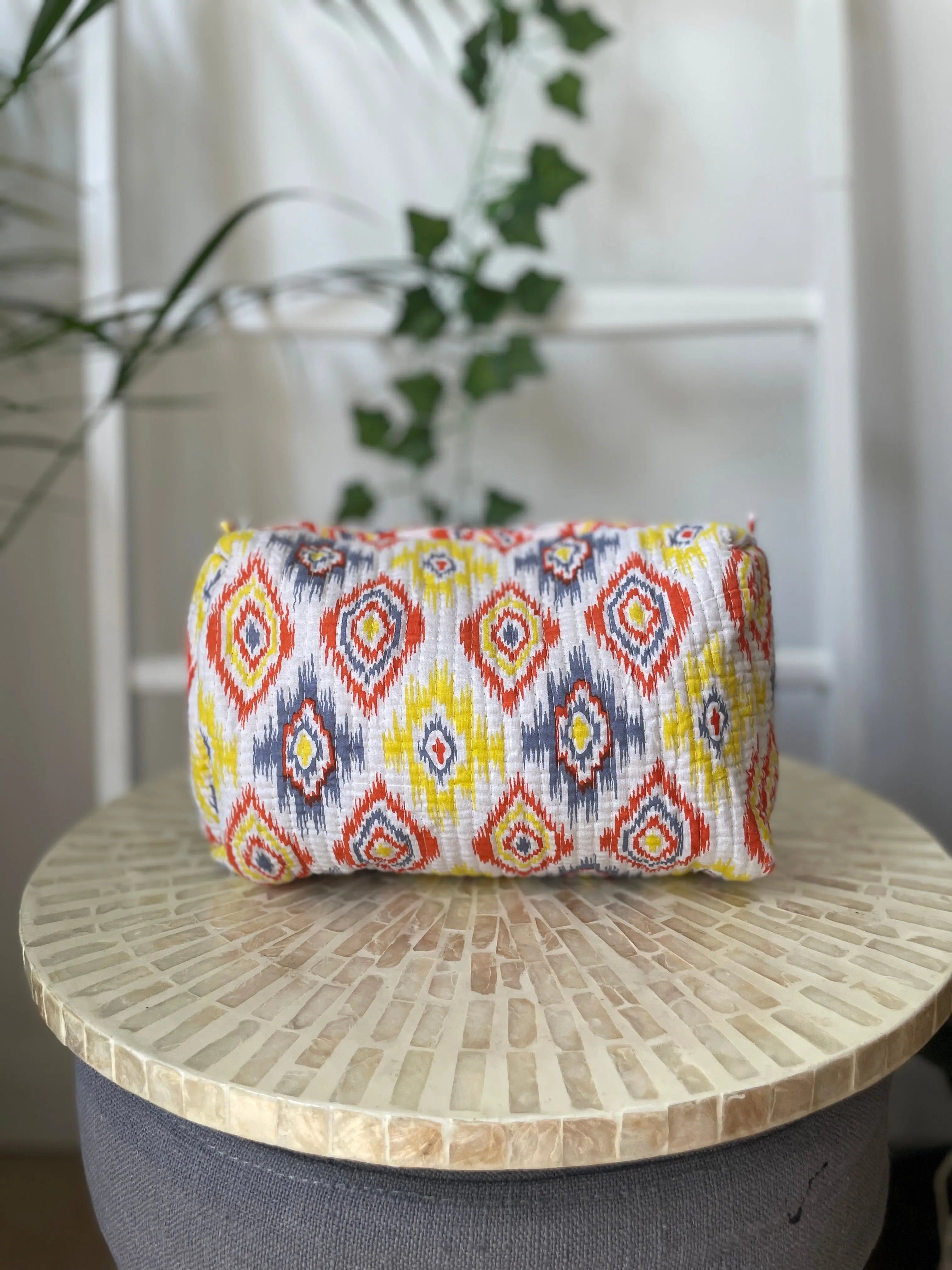 Cotton Quilted Wash Bags Abstract Print
