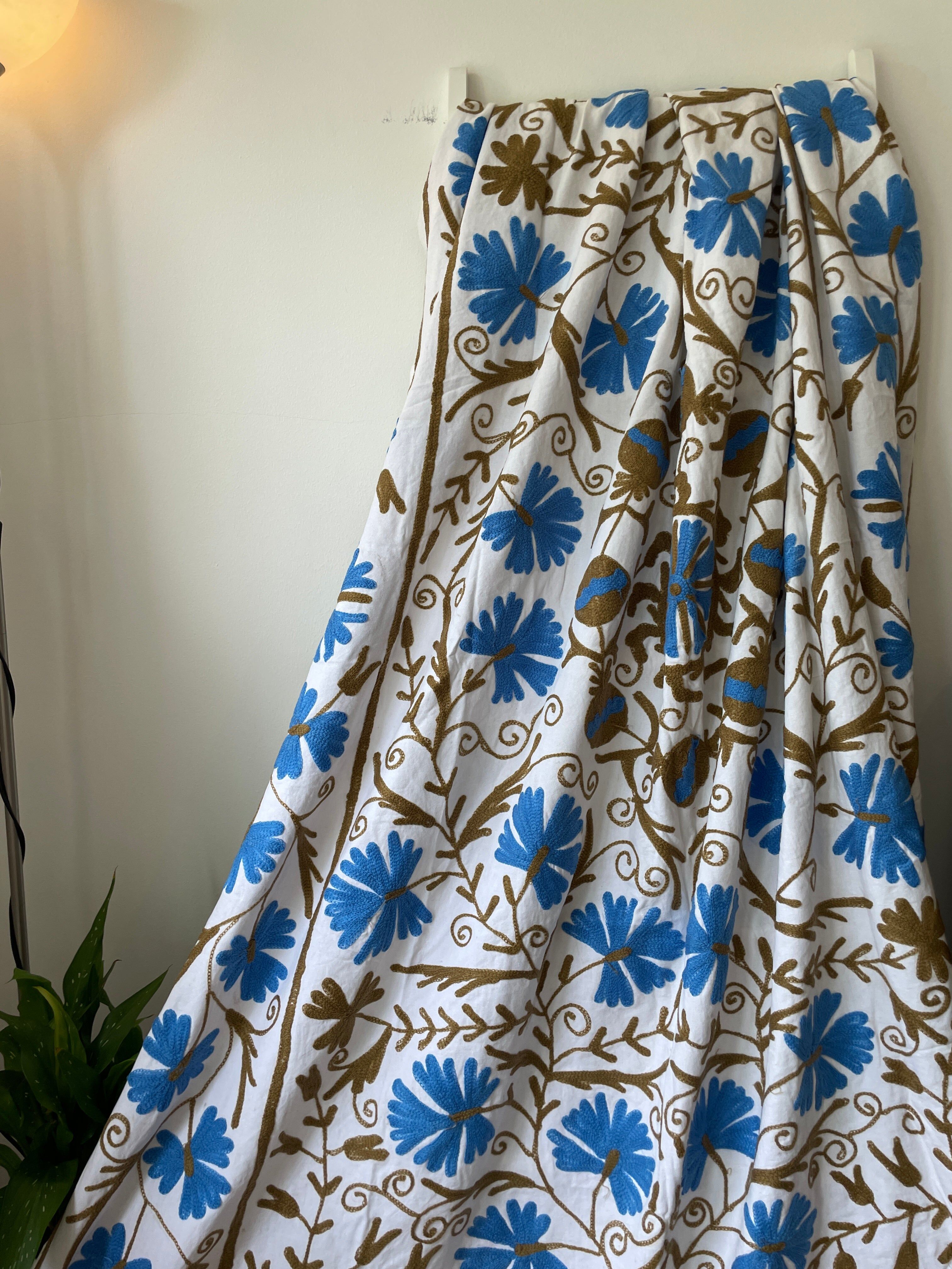 Suzani Embroidery Bedcover/ Cotton Suzani Throw