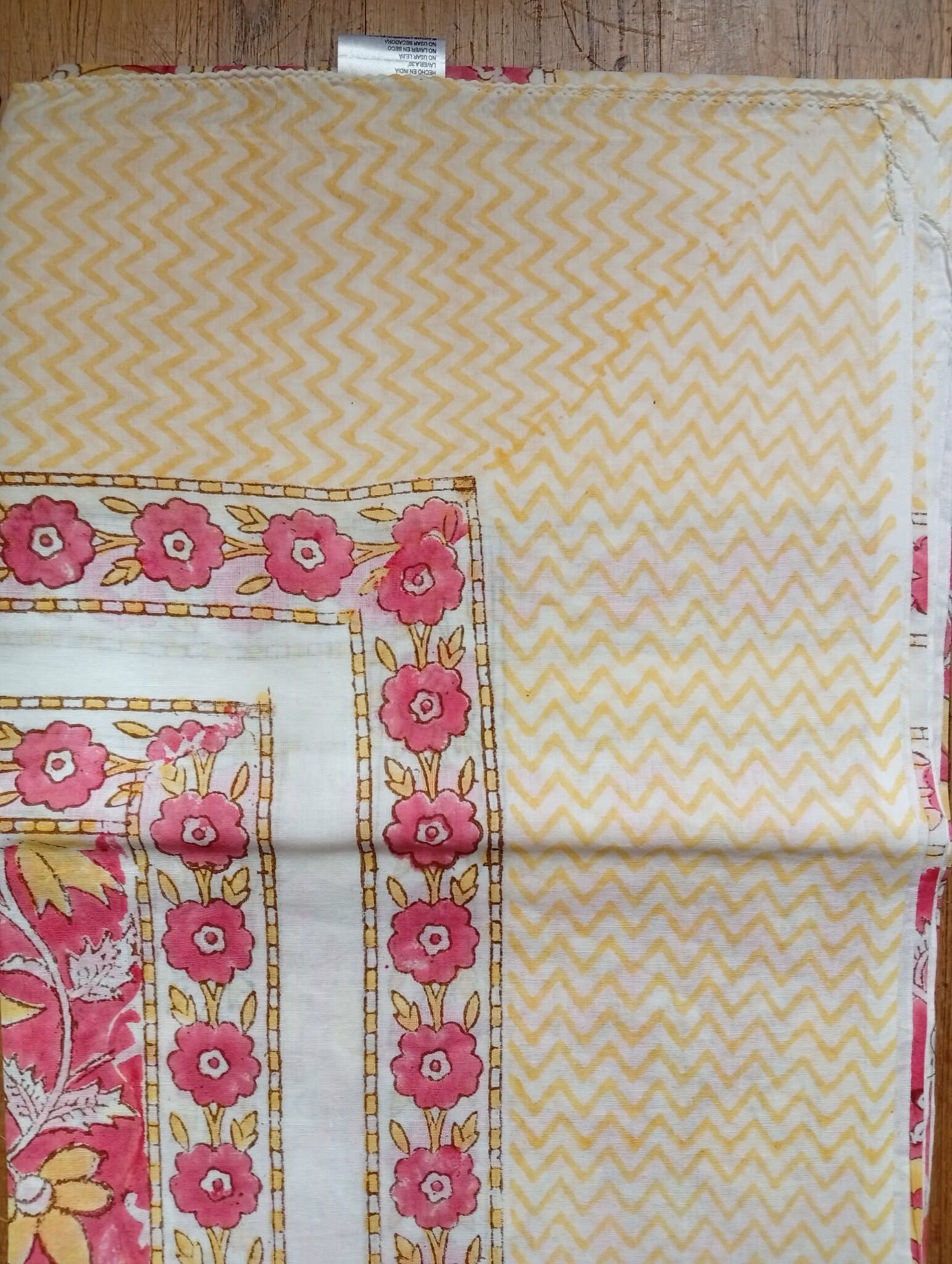 Pañuelo pareo con estampado de bloques, 100 % algodón (100 x 180 cm) - ET137