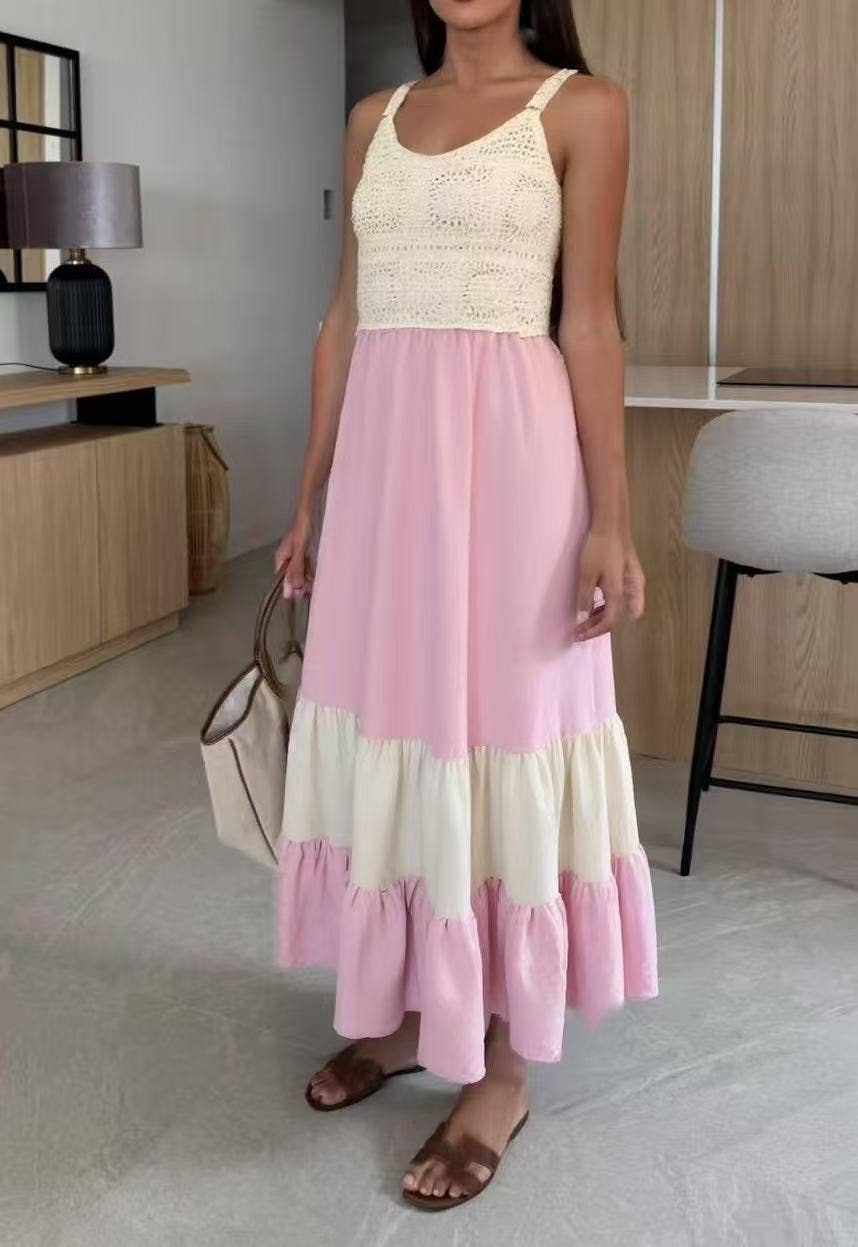 Long dress with mesh top - 10250