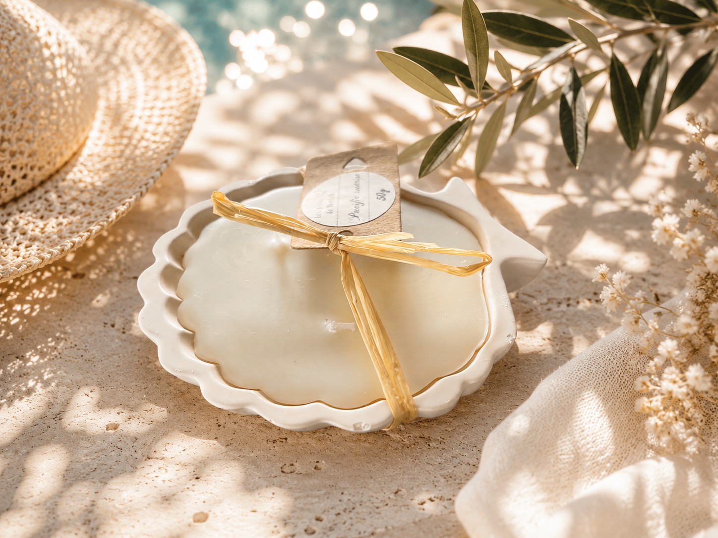 Scallop shell candle - By the sea