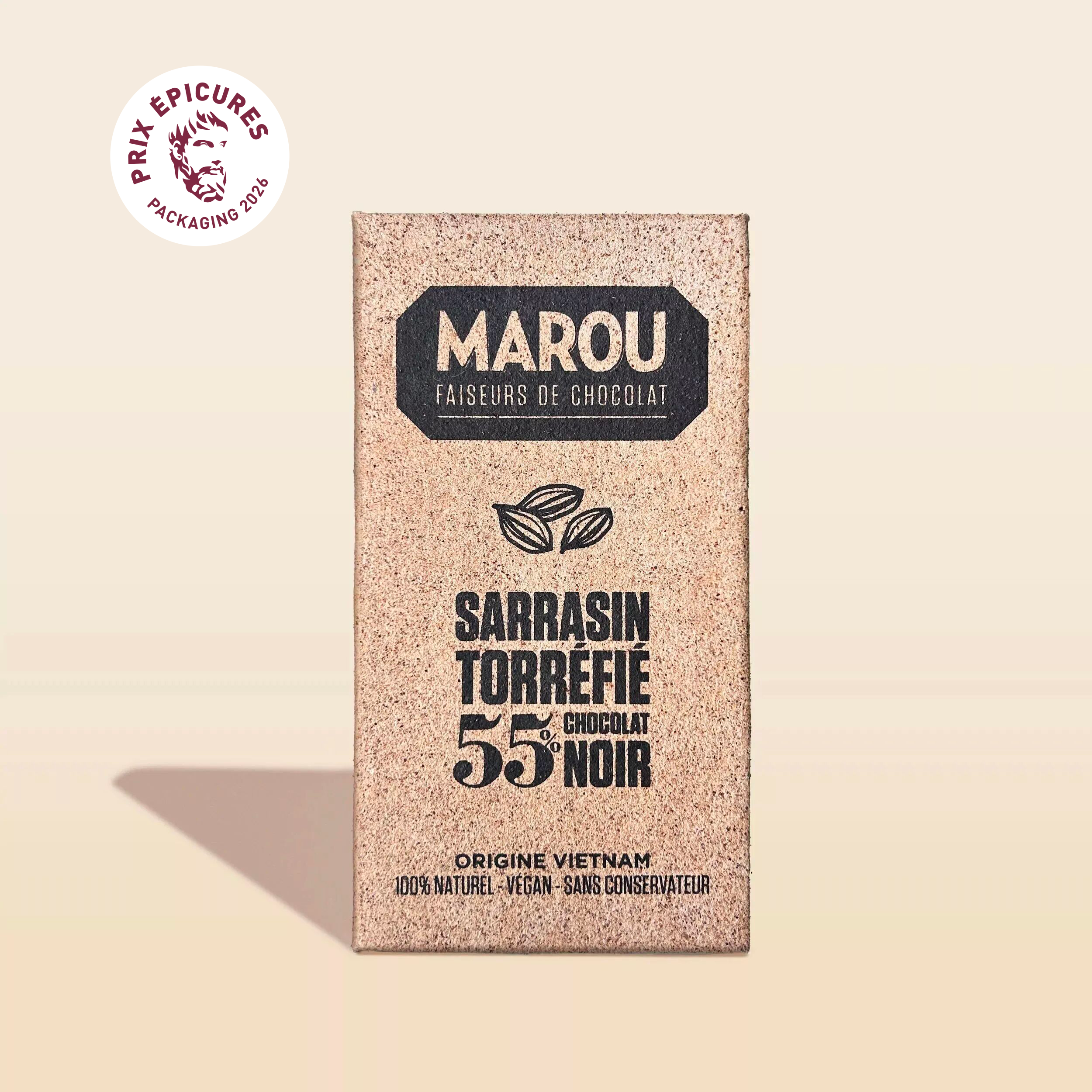 Dark Chocolate Bar 55% Roasted Buckwheat – 80 g – Eco-Responsible Edition