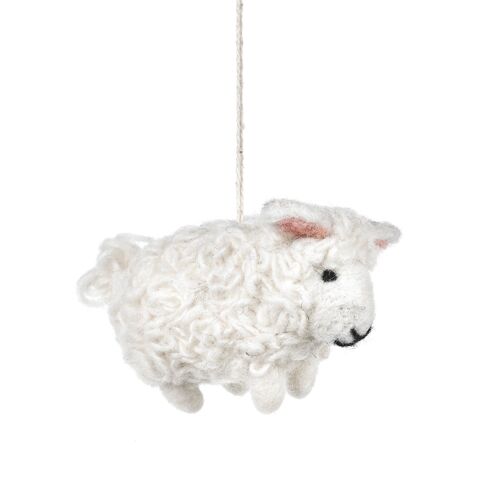 Handmade Barbara the Sheep Hanging Needle Felted Easter Decoration