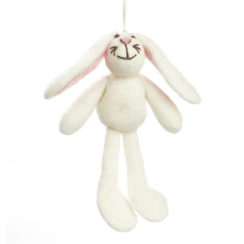 Handmade Big-Eared Bunny Hanging Easter Needle Felt Decoration