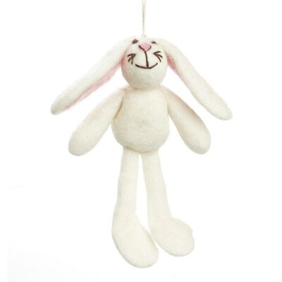 Handmade Big-Eared Bunny Hanging Easter Needle Felt Decoration