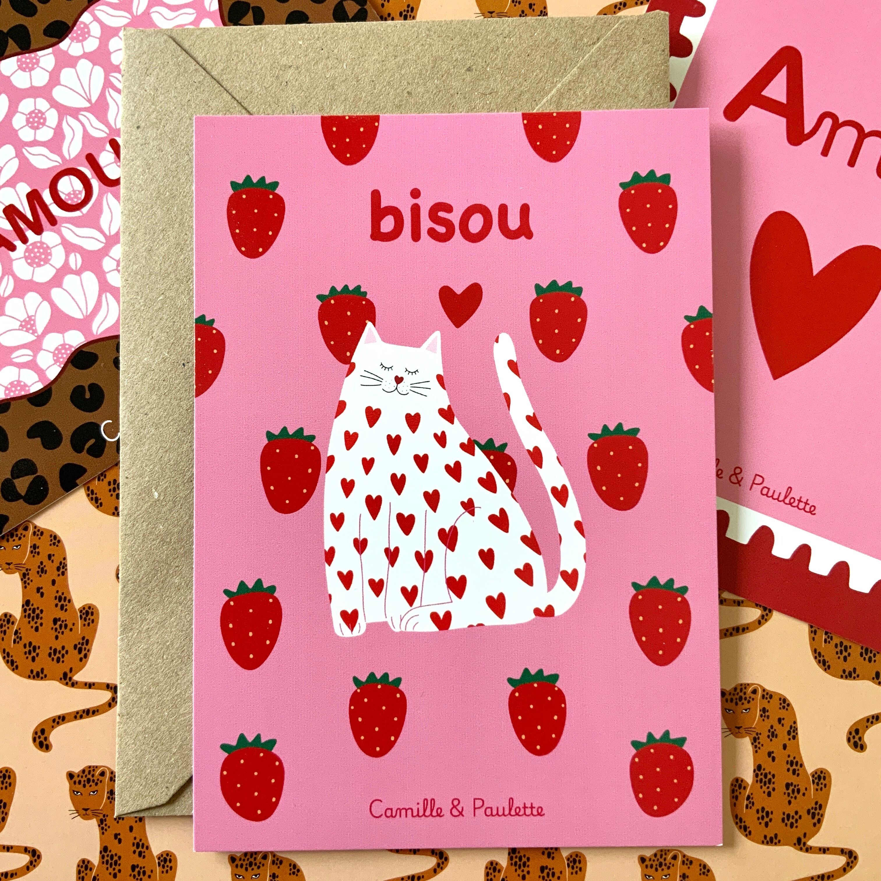 Strawberry Cat Card