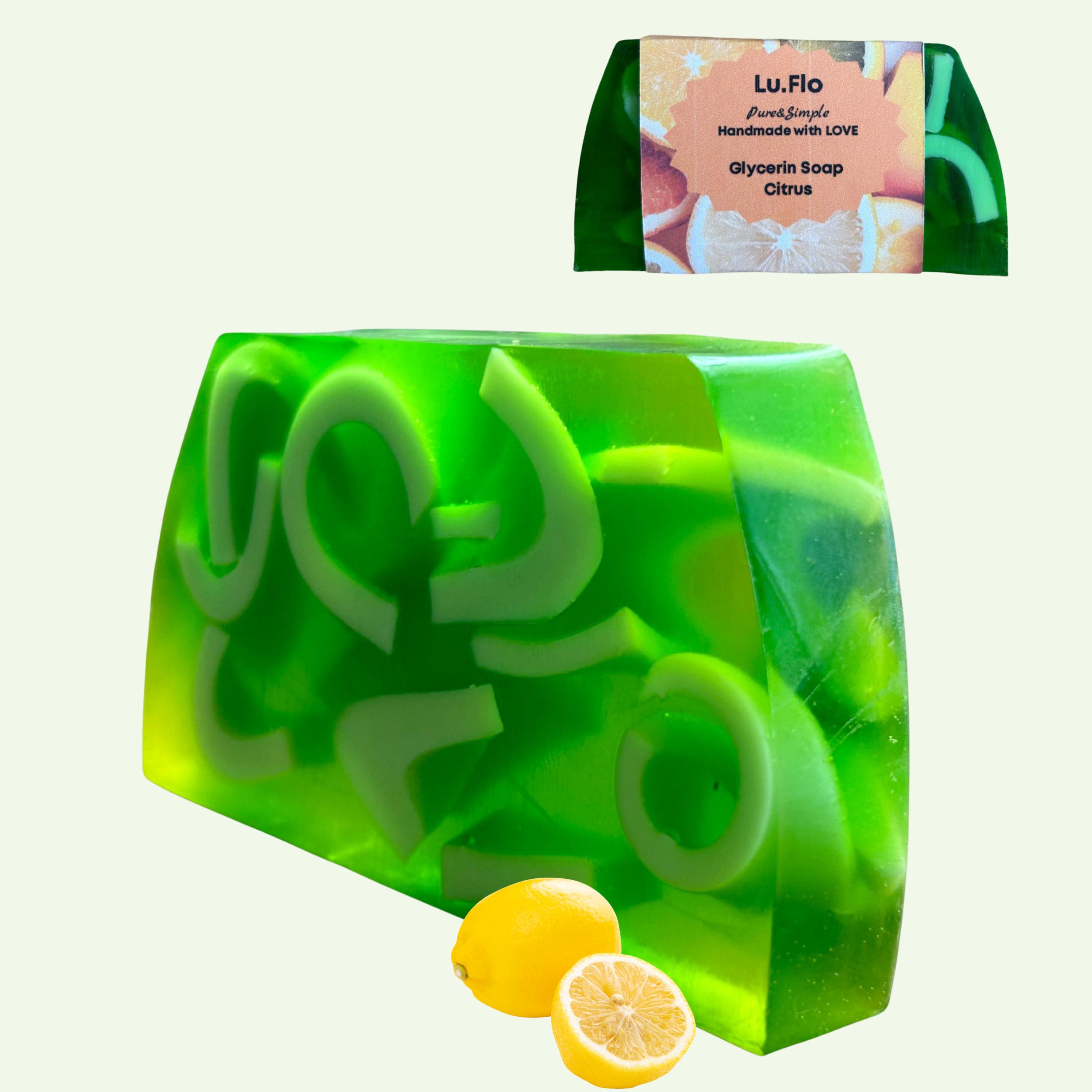 Glycerin Citrus Soap Bar with Glycerin & Olive Oil - Refreshing & Energizing Body Cleanser