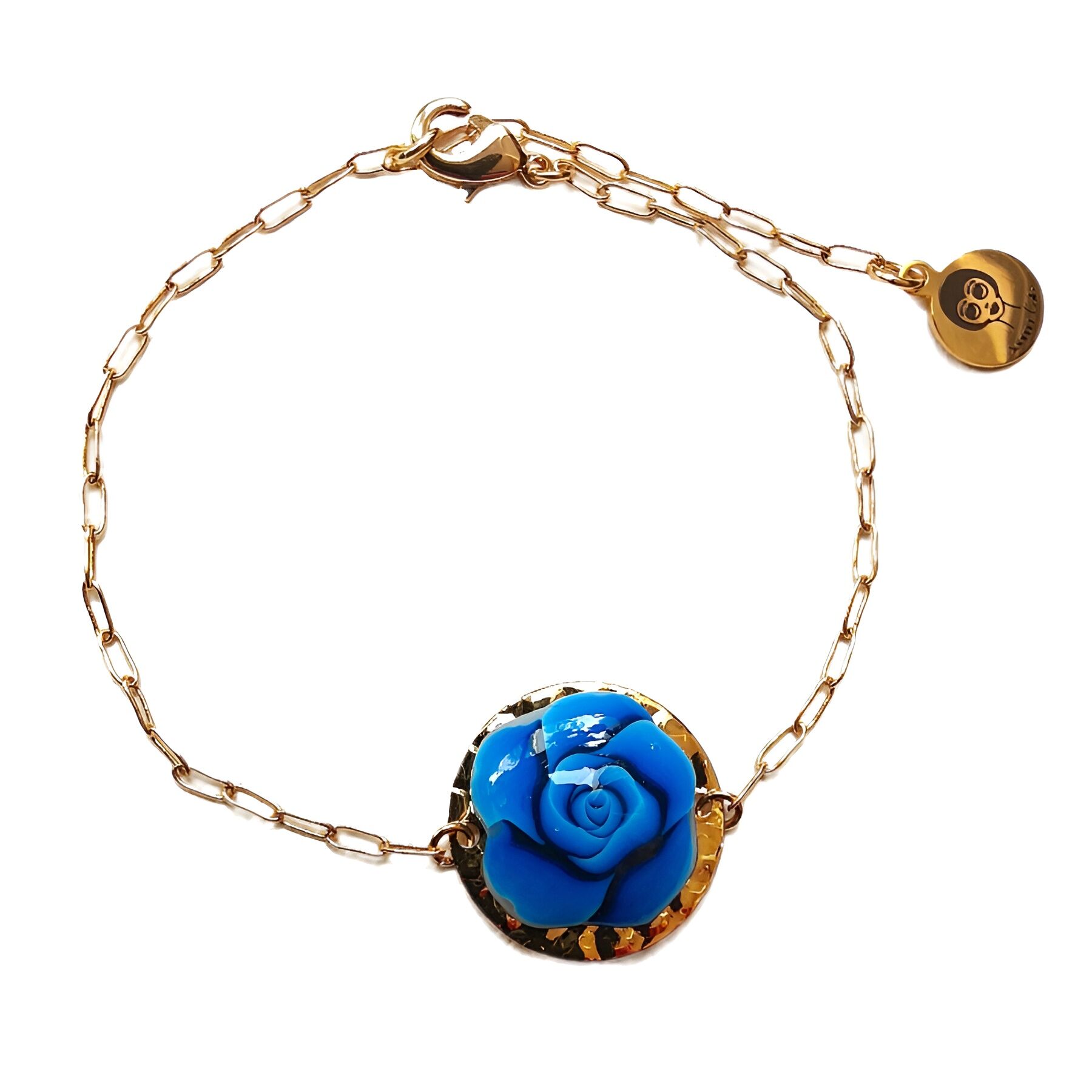 Delicate floral bracelet in blue roses