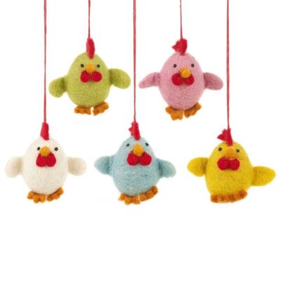 Handmade Needle Felt Biodegradable Chattering Chick Hanging Easter Decoration (variety pack)