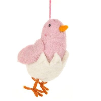 Aguja hecha a mano Fieltro Chirpy Chicks Hanigng Decoración de Pascua shelly