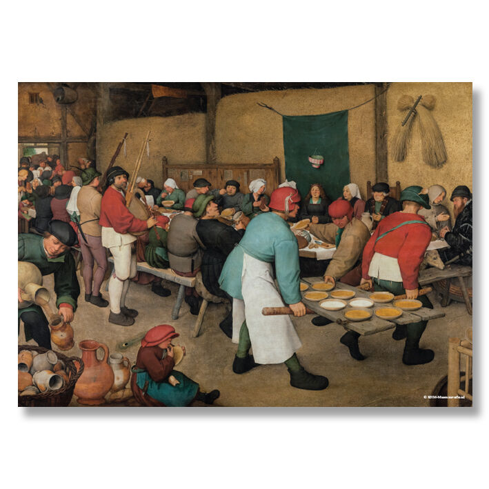 Poster in der Rolle – Pieter Bruegel der Ältere: Die Bauernhochzeit (Kunstdruck) – 50×70 cm