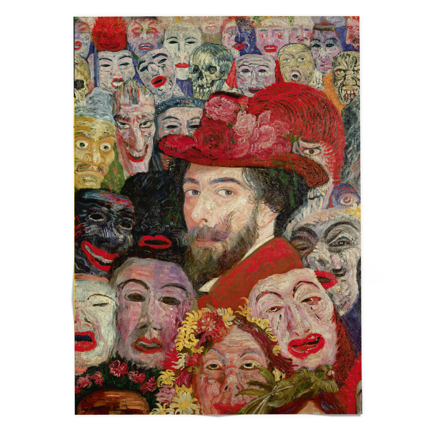 Poster in der Rolle – James Ensor Selbstporträt Kunstdruck – 50×70cm