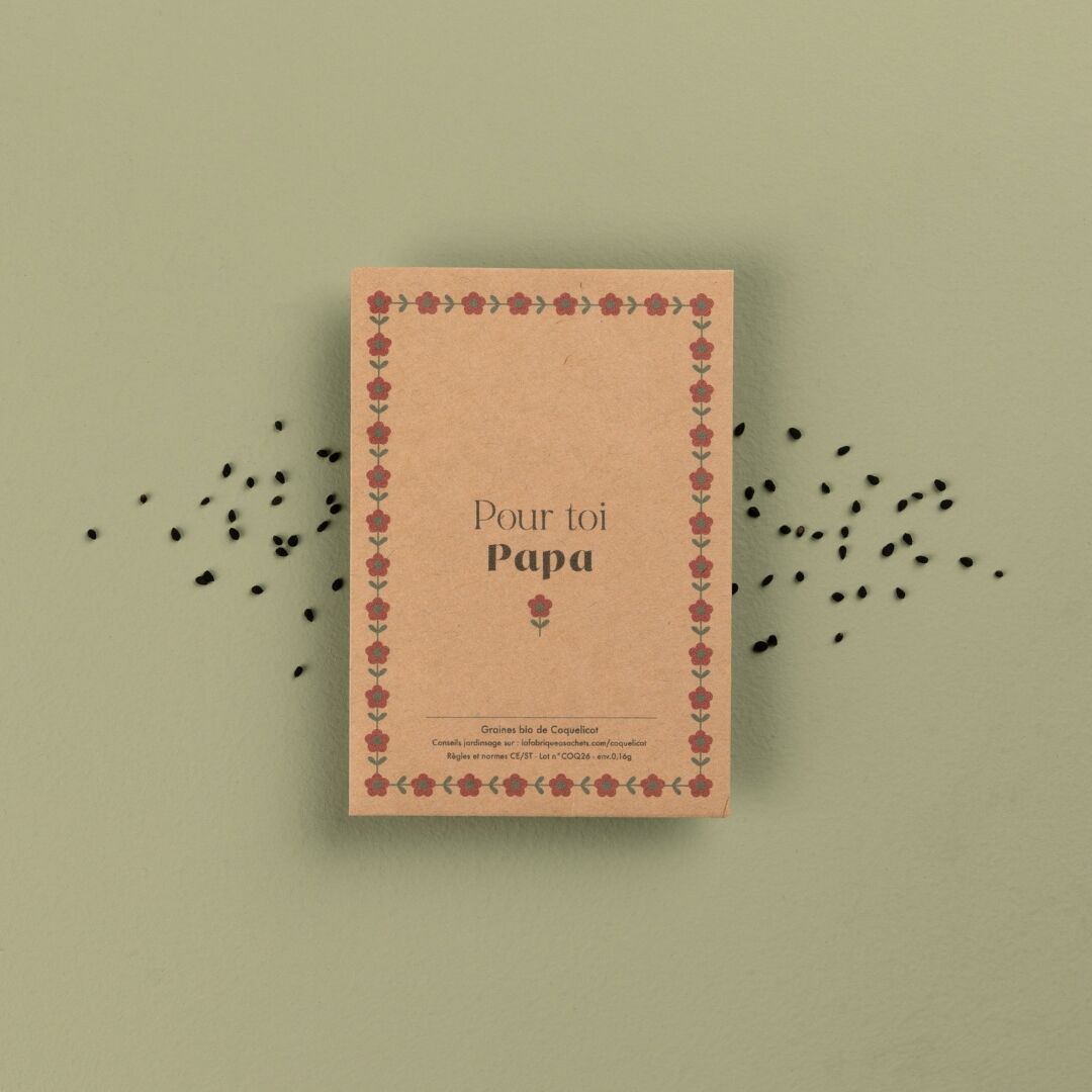 Pour toi papa - Sachets de graines de Coquelicot