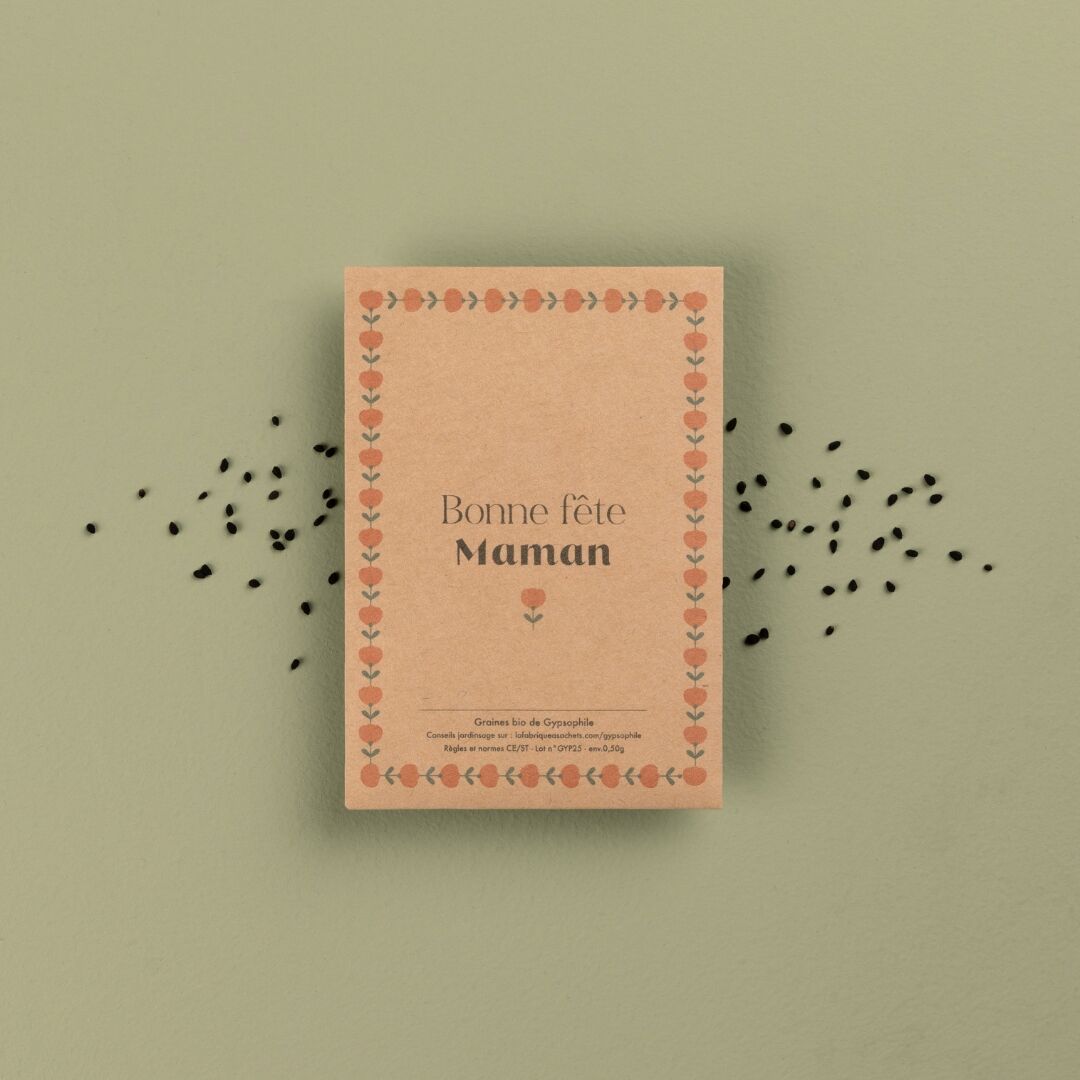 Bonne fête maman - Sachets de graines de Gypsophile