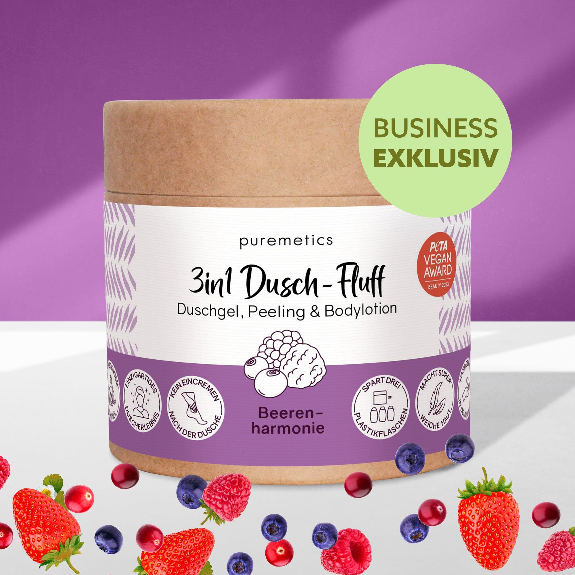 3-in-1 Shower Fluff 'Berry Harmony'