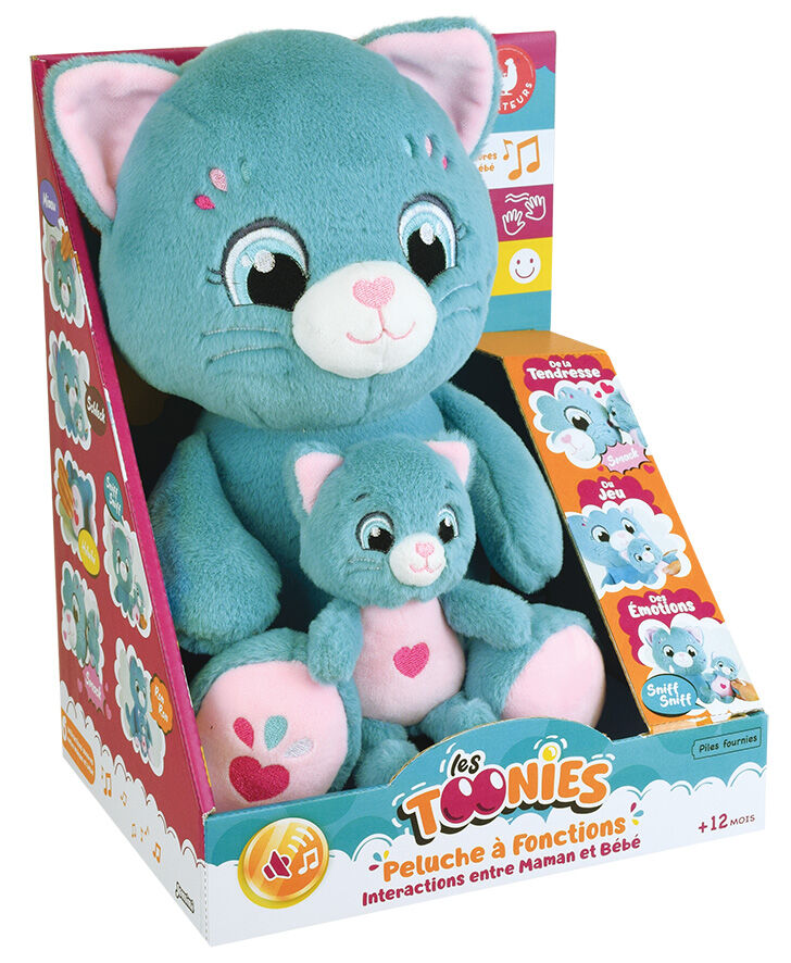 TOONIES Peluches interactives sonores 26 cm Maman & bébé