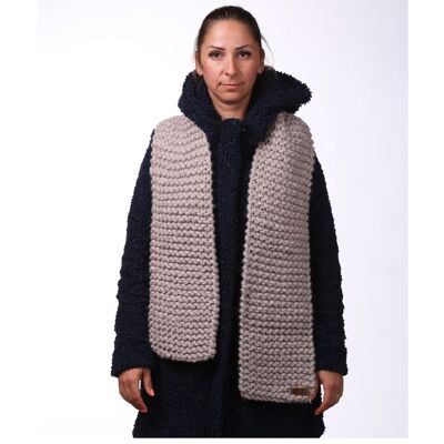 Unisex gray thick knitted hand winter scarf