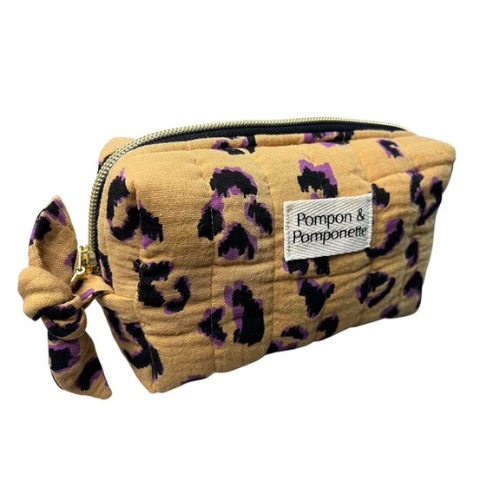 Trousse à maquillage en gaze de coton matelassée