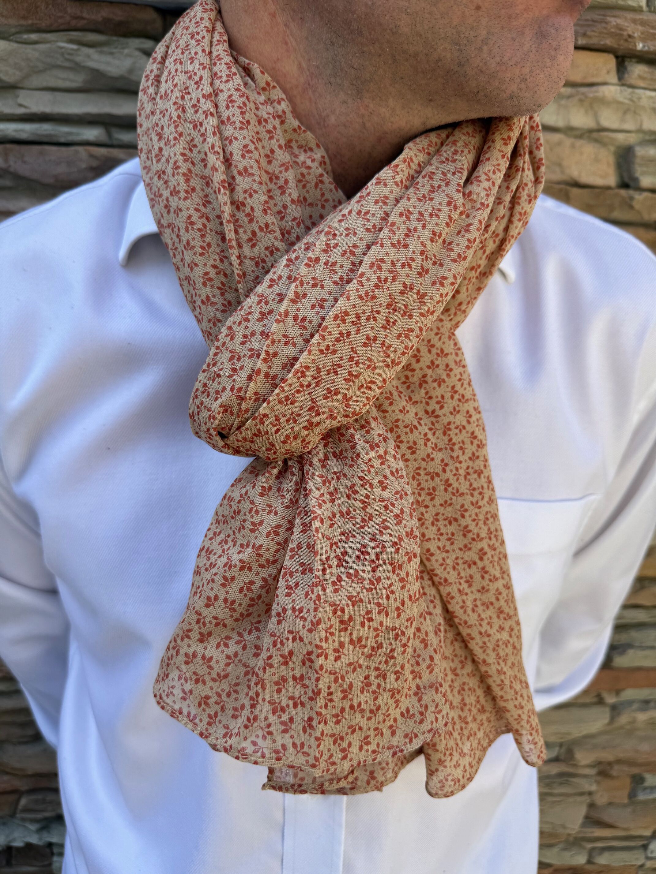 Unisex micro-patterned scarf, 100% Indian cotton