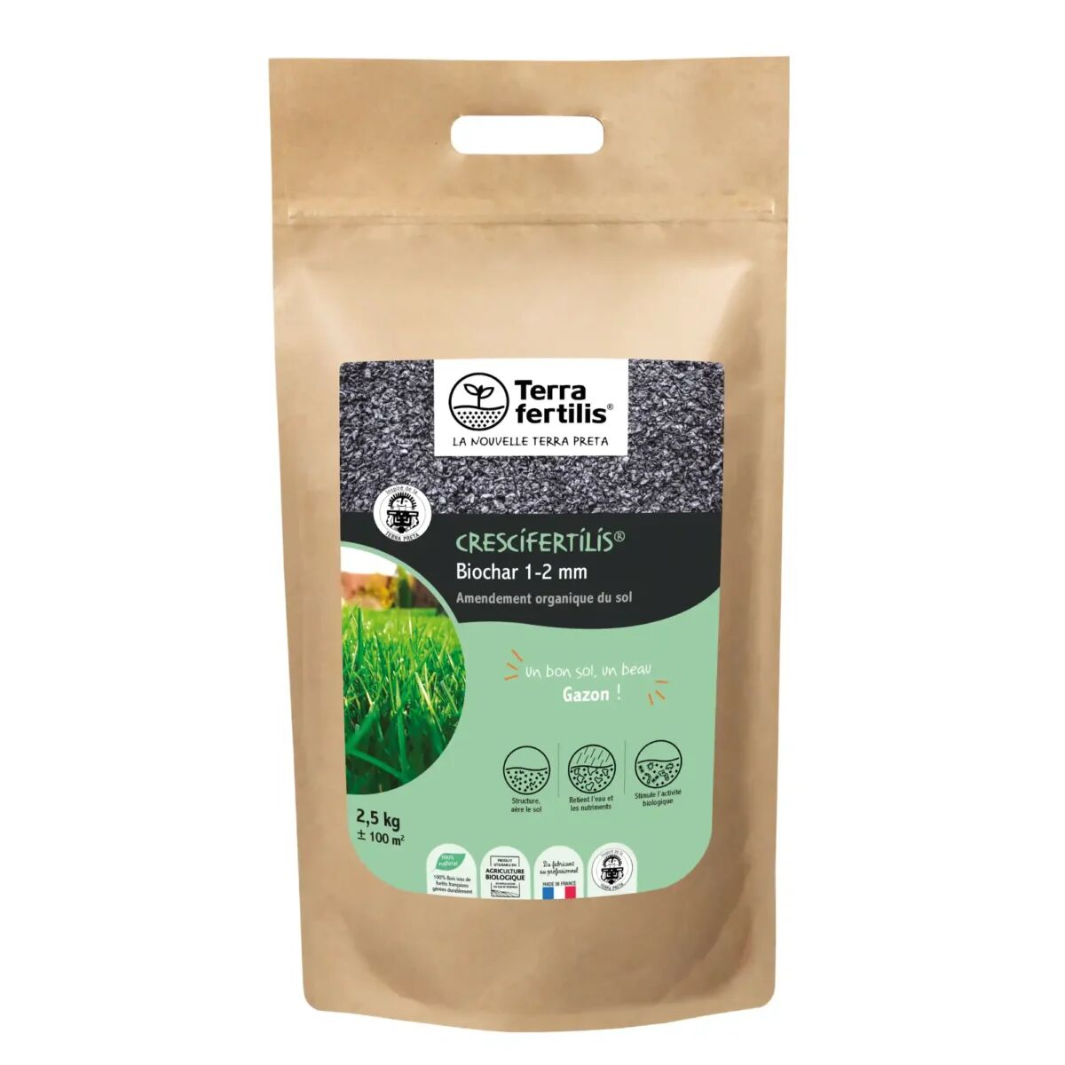 Crescifertilis Biochar 1-2 mm Dünger - 2,5 kg Sack