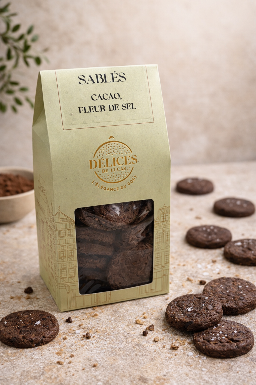 Chocolate & Fleur de Sel Biscuit - Handmade and made in France - 150g